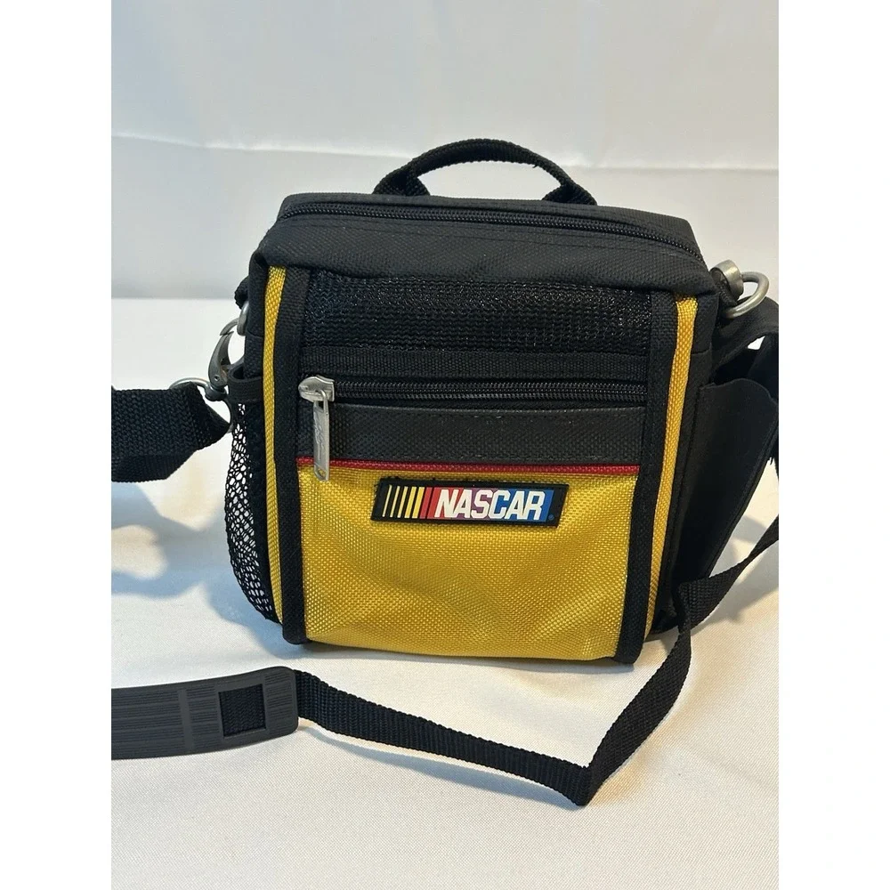 NASCAR Camera Bag Shoulder Bag Yellow w/Logo Vintage